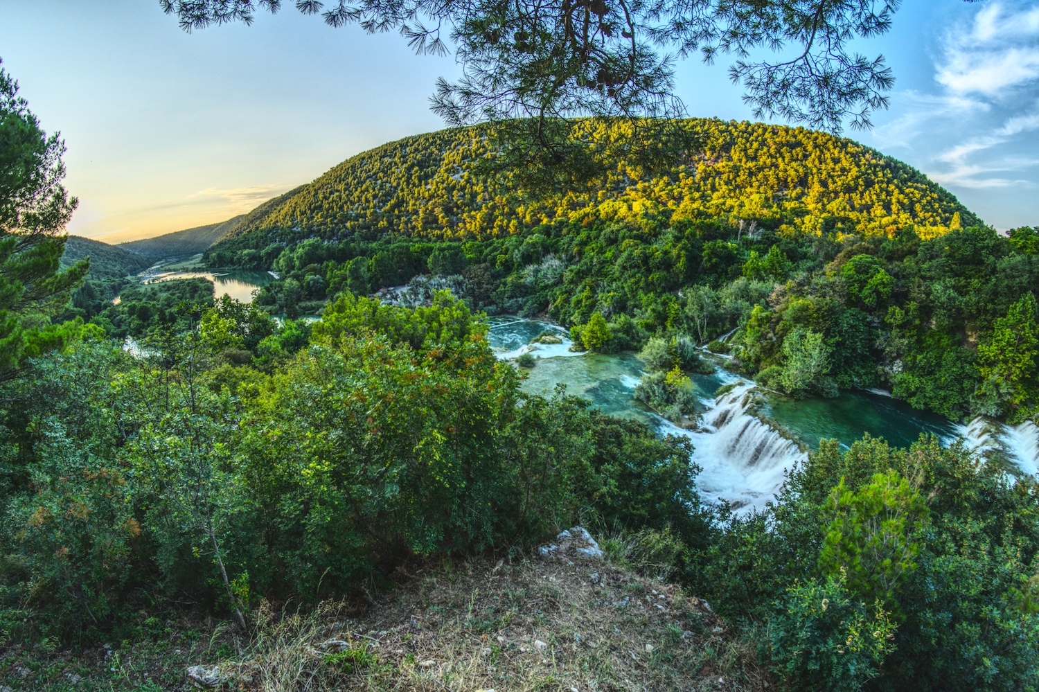 Am Ende der Route durch den Nationalpark Krka bietet sich uns ein tolles Panorama