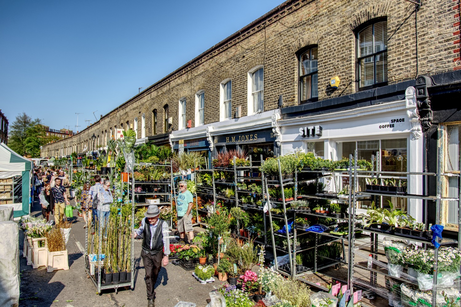 Columbia Road Flower Market traders pack their stands