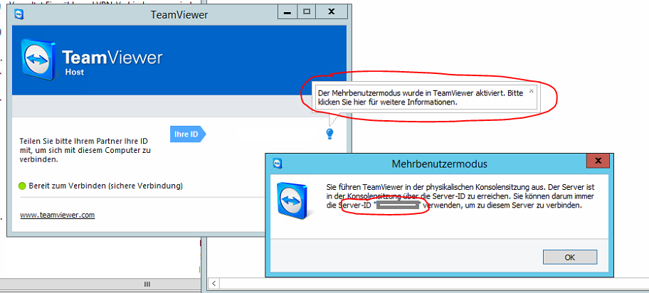 Fernwartung per TeamViewer ohne aktive Windowsanmeldung endet in „Der Bildschirm kann momentan nicht abgegriffen werden. Der Grund hierfür ist wahrscheinlich Fast User Switching oder eine getrennte Remotedesktopsitzung“