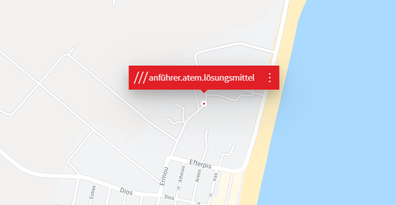 Positioning with "what3words" also works without street names