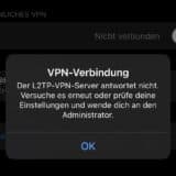 L2TP Server antwortet nicht bei VPN-Verbindung auf iPhone