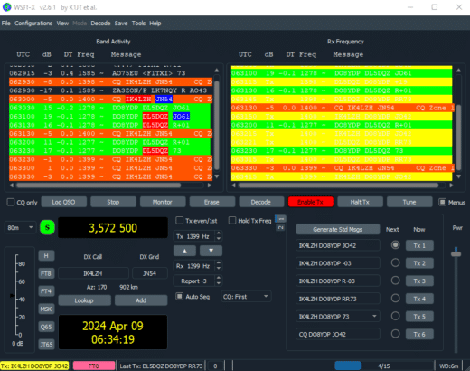 WSJT-X can be used in an eye-saving way with a dark window mode. Practical, especially when working in a dark environment.